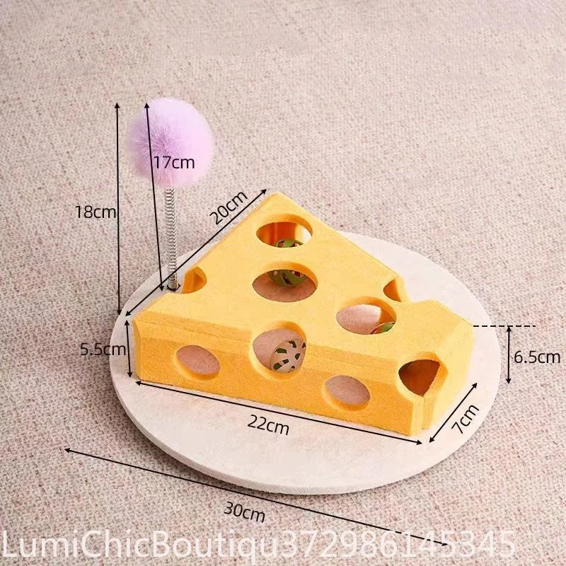 Interactive Cat Puzzle Maze - Soft Felt Hole Game With Bell Ball Toy For Kittens And Cats