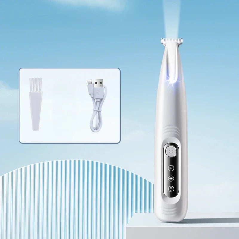 Type C Dog Paw Trimmer with LED Light Waterproof Pet Hair Trimmer with LED Display