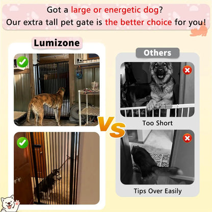 Extra Tall Pet Gate 61" High Pressure Mounted Auto-Close Adjustable Width No Drilling for Dogs and Cats