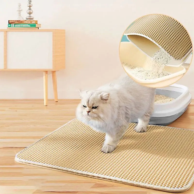 Cat Litter Mat Waterproof Double Layer Litter Trapping