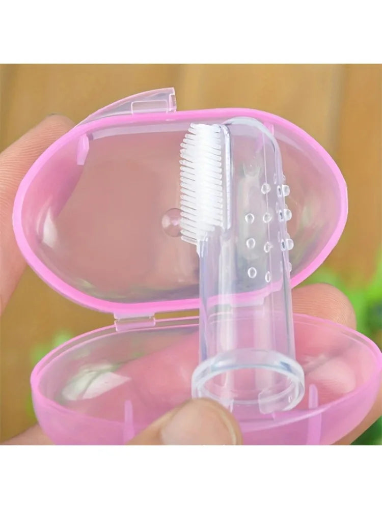 5 PCS Pet Finger Toothbrush Set - Soft Silicone Tooth Brush for Cats & Dogs