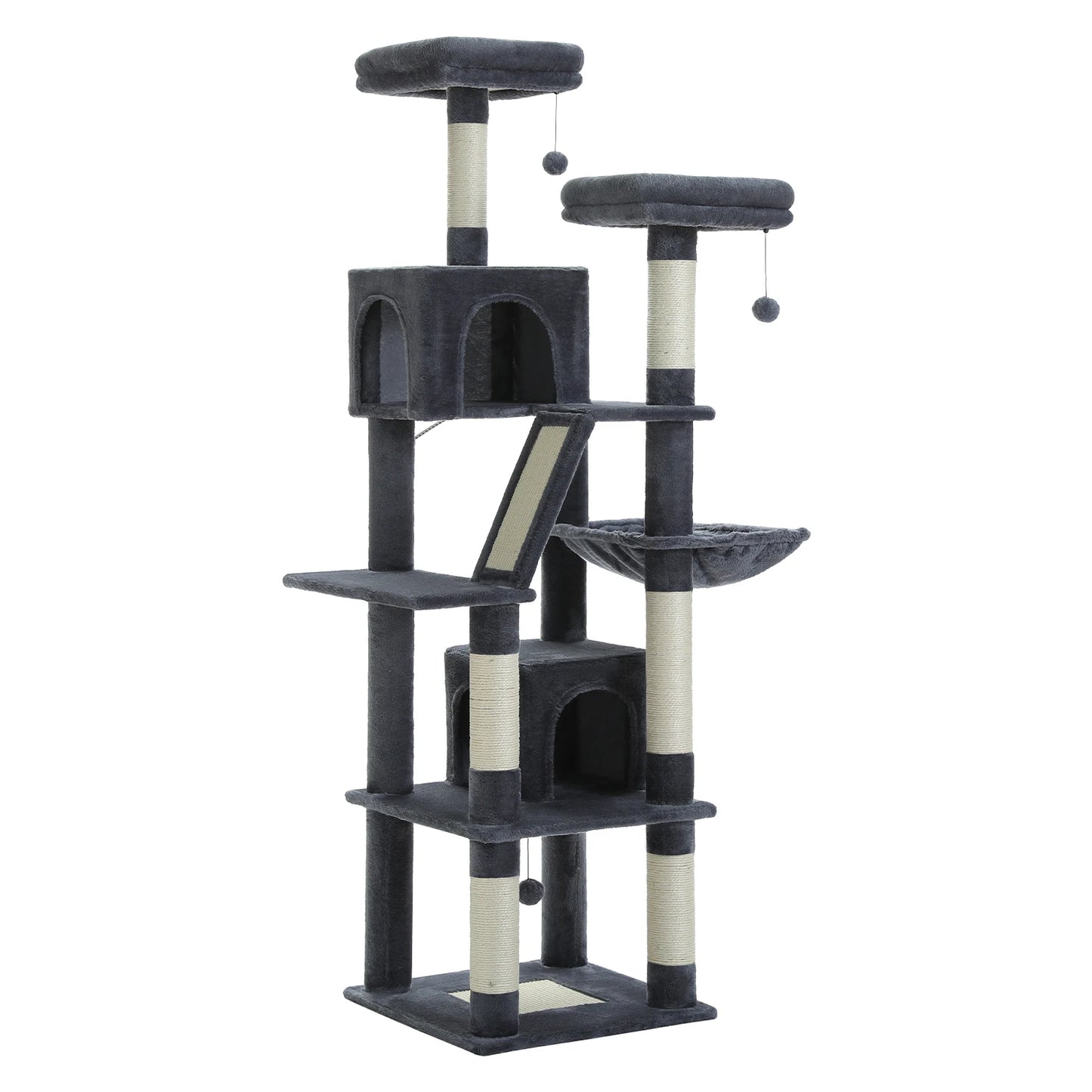 Tall Cat Tower for Indoor Cats Multi-Level Plush Cat Condo with Scratching Posts Scratching Boards And Perches Caves
