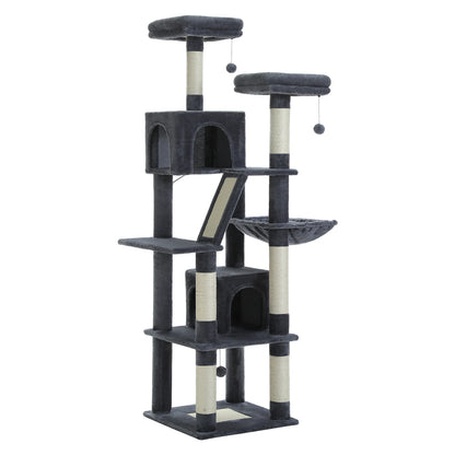 Tall Cat Tower for Indoor Cats Multi-Level Plush Cat Condo with Scratching Posts Scratching Boards And Perches Caves