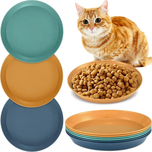 6 Pieces Small Pet Food Bowls for Cats and Kittens Shallow Wide Low-Profile Feeding Bowls Set,