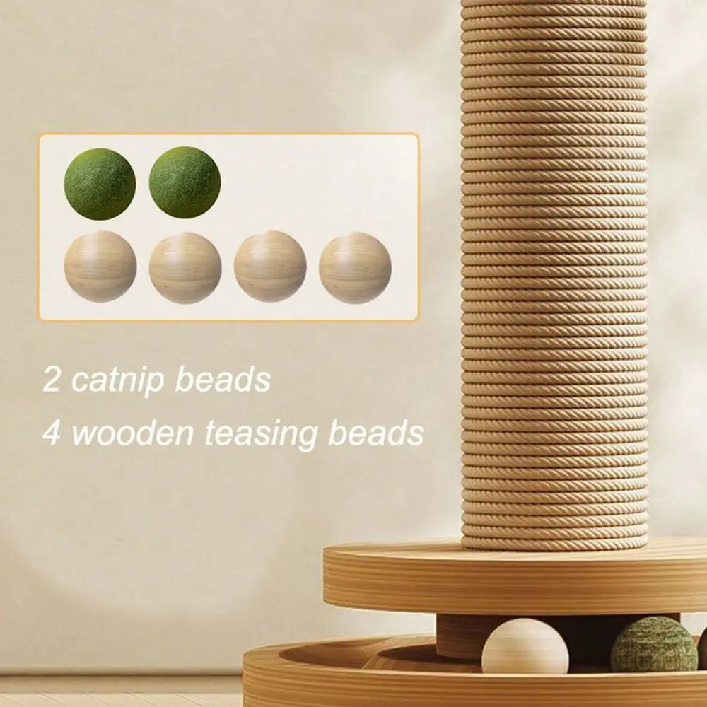 Interactive Indoor Cat Sword Hemp Rope With Scratch Board, 4In1 With 2Layer Interactive Hanging Track Ball