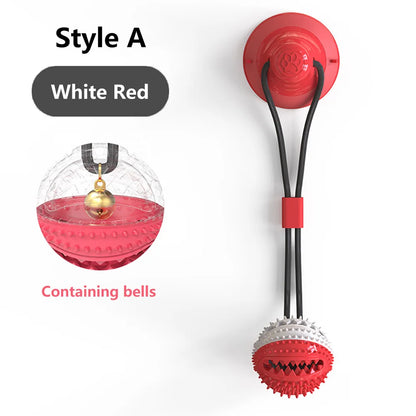 Dog Food Toys, Silicon Suction Cup, Interactive Dog Ball For Tug and Chew Tooth Cleaning