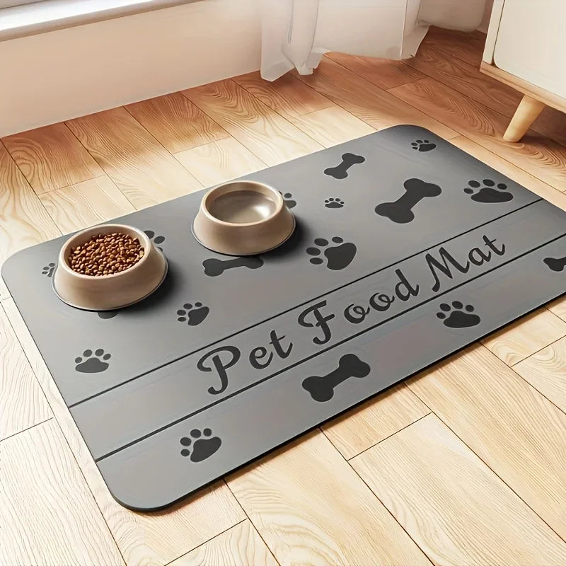 Non-Slip Absorbent Pet Mat - Feeding/Sleeping Pad For Cats Dogs Durable Easy Clean