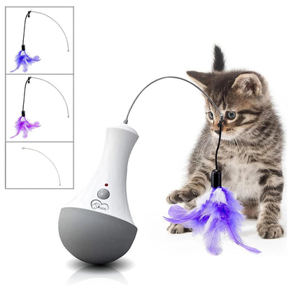 DOEL Cat Interactive Toy -  Funny Feather Kitten Teaser Indoor Play Automatic Toy