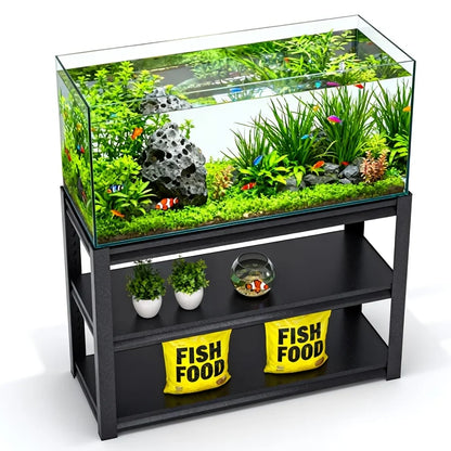 3-Tier Rack Shelf Heavy Duty Metal Frame Aquarium Stand | 20 Gallon Fish Tank Stand
