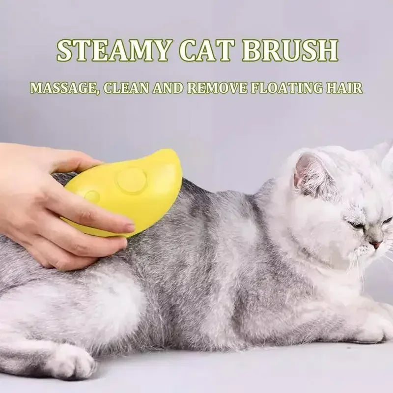 Steam Brush With Electric Sprayer for Massaging Pets, Grooming tool Shedding 3 in 1