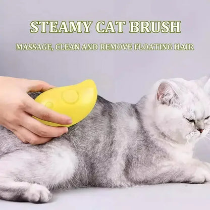 Steam Brush With Electric Sprayer for Massaging Pets, Grooming tool Shedding 3 in 1