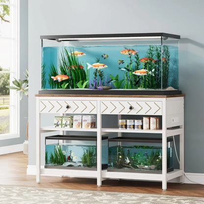 40-50 Gallon Aquarium Stand, Fish Tank Stand with Power Outlets and Drawers,