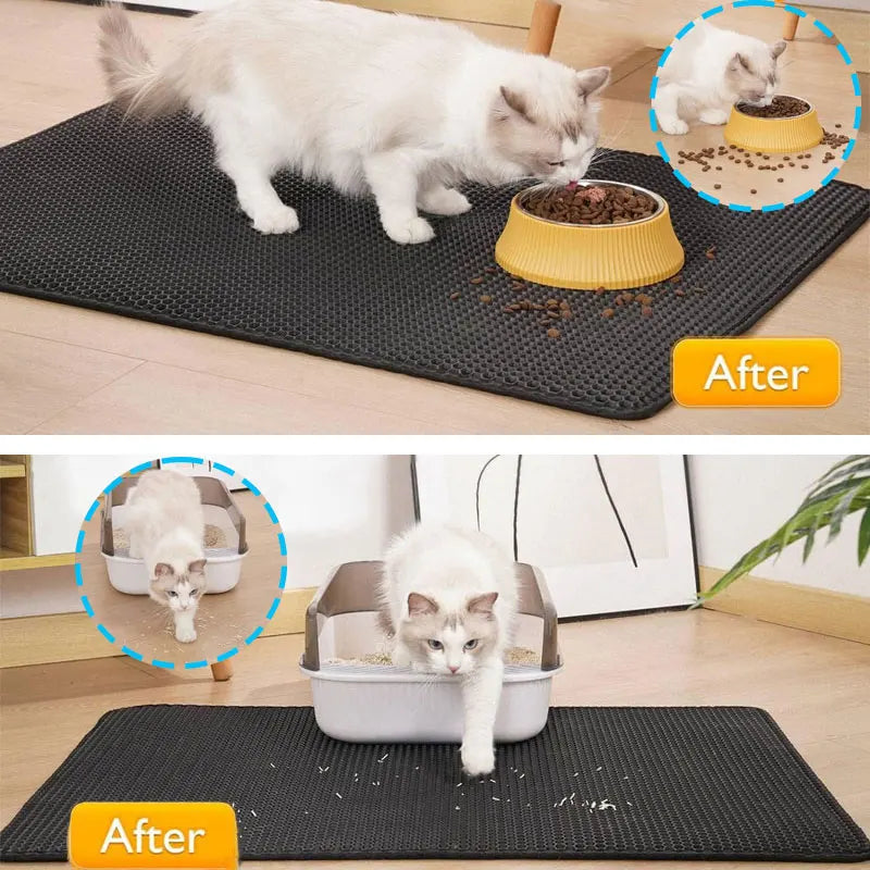 Cat Litter Mat Waterproof Double Layer Litter Trapping