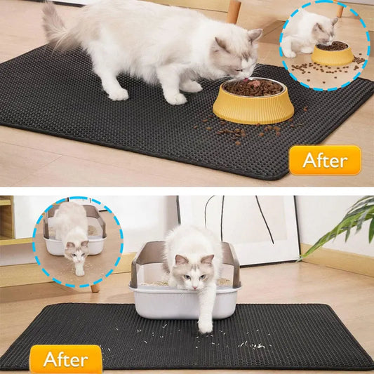Cat Litter Mat Waterproof Double Layer Litter Trapping