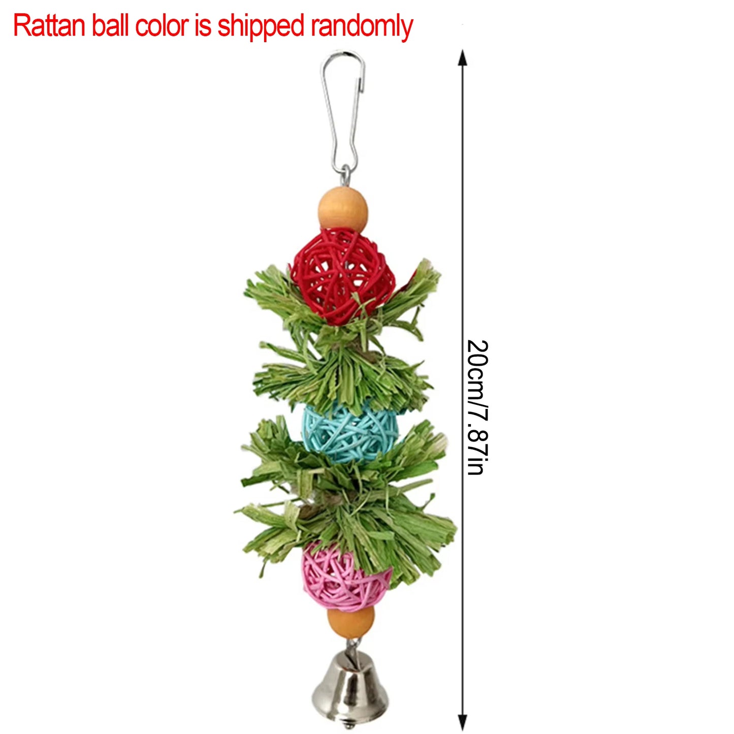 Parrot Chew Toys Natural Corn Husk Ball and Cob String Hanging Foraging Interactive Bird Toys