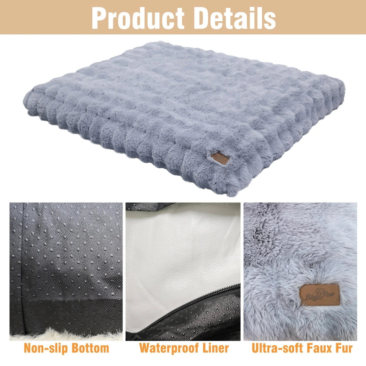 Plush Dog Bed Thicker Foam Base Crate
