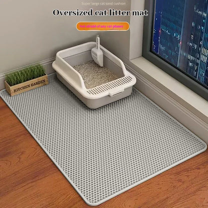 Extra Large Double Layer Cat Litter Tray Mat - Sand Catcher Non‑Slip Waterproof Eco‑Friendly