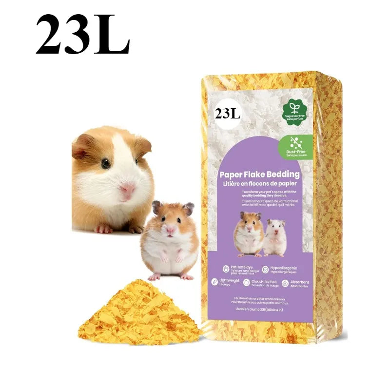 Small Pet Bedding Hamster Rabbits Guinea Pigs Odor Control Dust-Free Moisture Absorbent Natural Paper Shavings