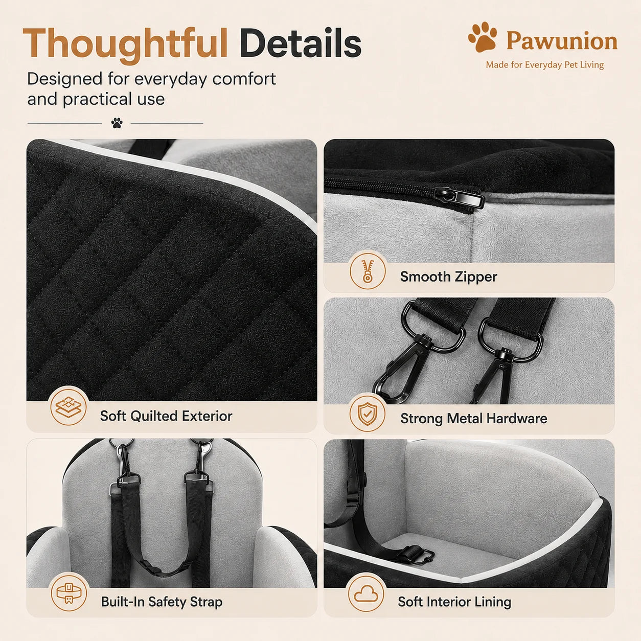 Dog Car Seat for Small/Medium/Large Dogs, Memory Foam Dog Booster Seat with Thick Cushion cool mat up to 55 lbs or 2 Small Dogs,