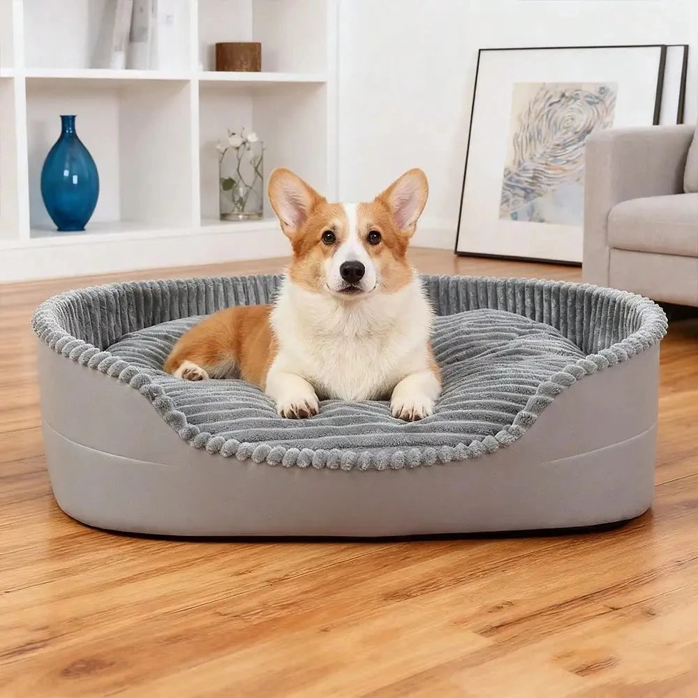 Machine-Washable Soft & Cozy Pet Bed – All-Season Dog & Cat House With Warm Mat