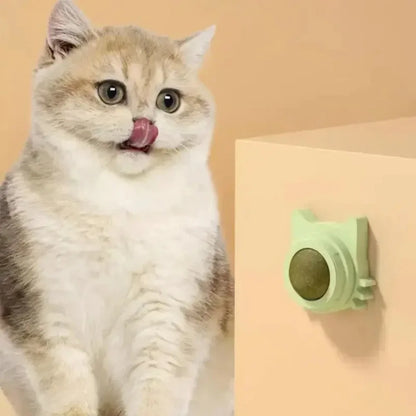 Lickable Catnip Ball Toy, Teeth Cleaning Chew Toy with Natural Catnip for Kittens & Cats