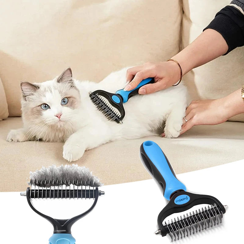 Double Sided Stainless Steel Pet Grooming Brush For Dog And Cat.