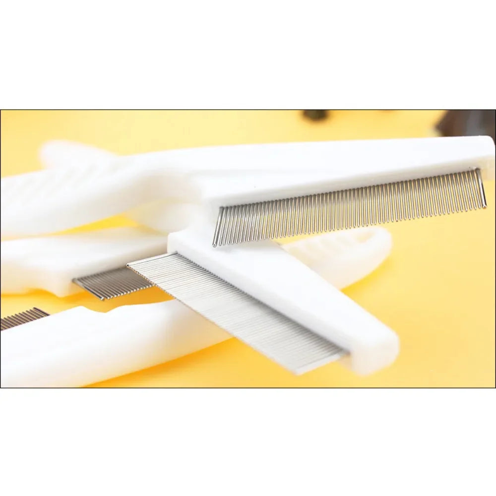 Dog and Cat flea comb Removal, Plastic dense tooth comb Steel needle