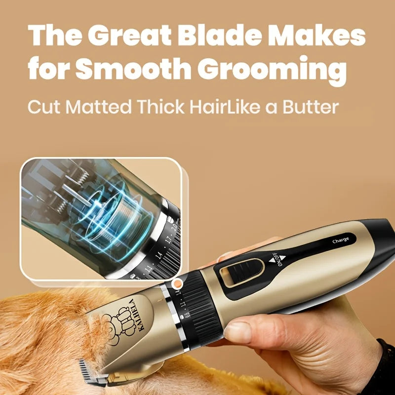 KALHELA 2-in-1 Pet Grooming Kit (includes a pet hair clipper and pet nail clippers), designed specifically for pet grooming and suitable for all types of large and small cats and dogs