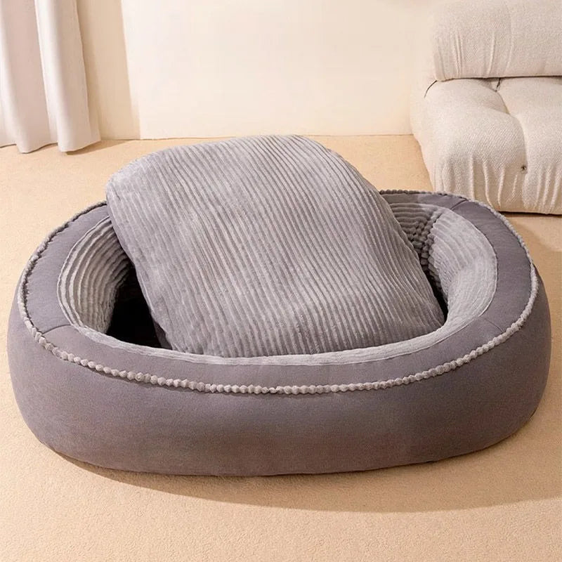Pet Bed Comfortable Donut Round Soft Washable Dog Or Cat Cushion Bed