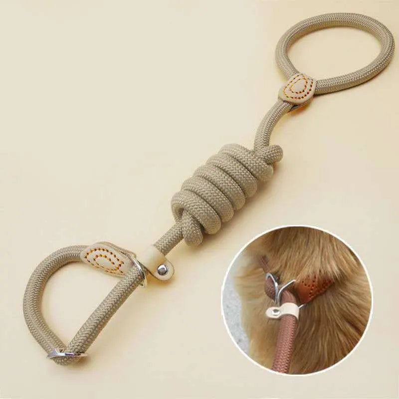 Slip Rope Lead Leash Heavy Duty Braided Rope Adjustable Loop Collar for Medium Large Dogs