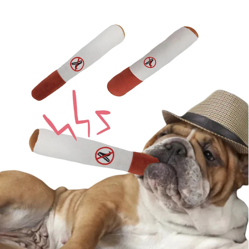 Interactive Dog Cigar Small Resistant Squeak Indestructible Chew Toy