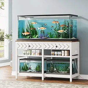 40-50 Gallon Aquarium Stand, Fish Tank Stand with Power Outlets and Drawers,