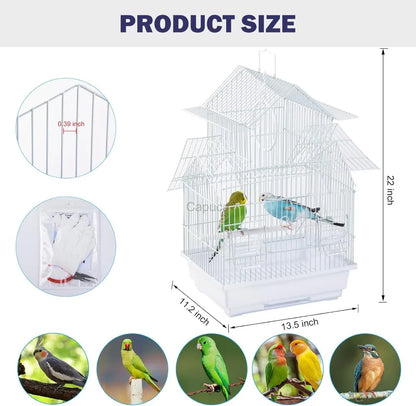 Lightweight Travel Bird Cage for Small Birds - Parakeets, Lovebirds, Finches