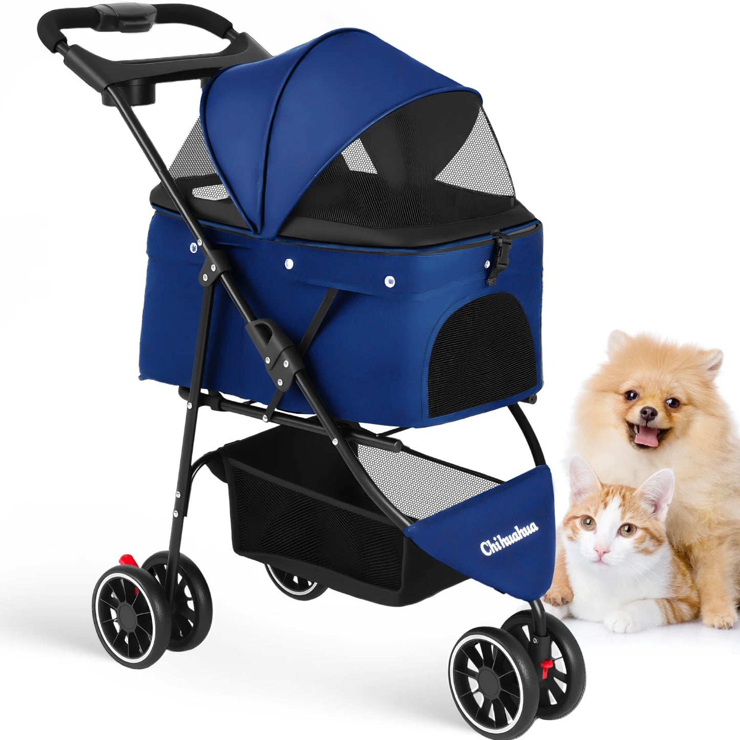 Pet Stroller For Small Puppy Dogs & Cats Portable and Foldable Dog Stroller
