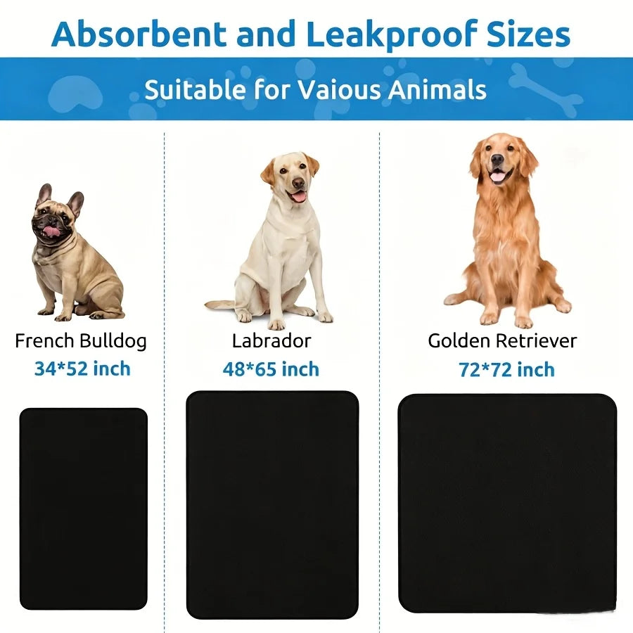 Washable Reusable Dog Pee Pads, 72"x72" Absorbent & Waterproof Puppy Training Pad for Crate, Playpen & Carpet,