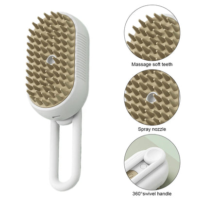 3-in-1 Electric Pet Cleaning Brush Steam