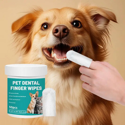 Pet Teeth Cleaning Wipes 50-Pieces For Cleaning  and Bad Breath