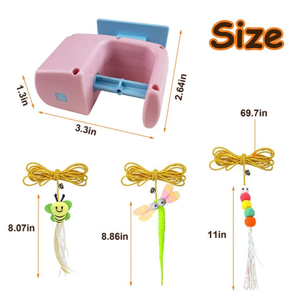 BOOTEELY Interactive Hanging Cat Retractable String RechargeableToys for Indoor Kittens and Bored Adults