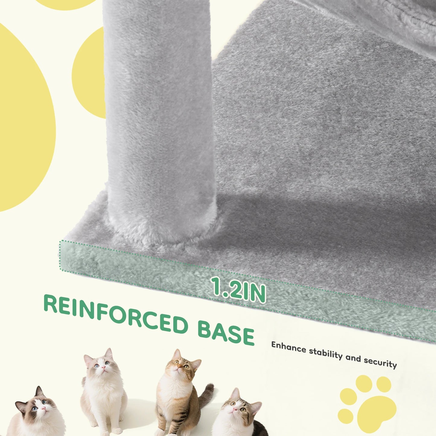 Tall Multi-Cat Climbing Tower for Pet Furniture -  Natural Sisal Scratching Posts Stable Pet House for Indoor Cat