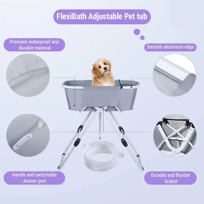 Elevated Dog Bath Tub ,Foldable Bathing Station, Ideal For Medium To Large Pets