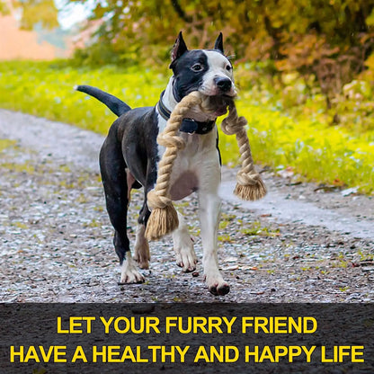 Durable Cotton Dog Rope Toy for Aggressive Chewers, 3 Feet with 5 Knots, Tug of War and Teeth Cleaning