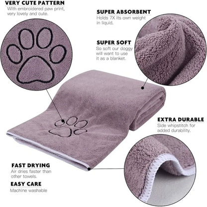 Microfiber Absorbent Towels – Super Absorbent & Soft, No Deformation, Essential for Pet Bathing