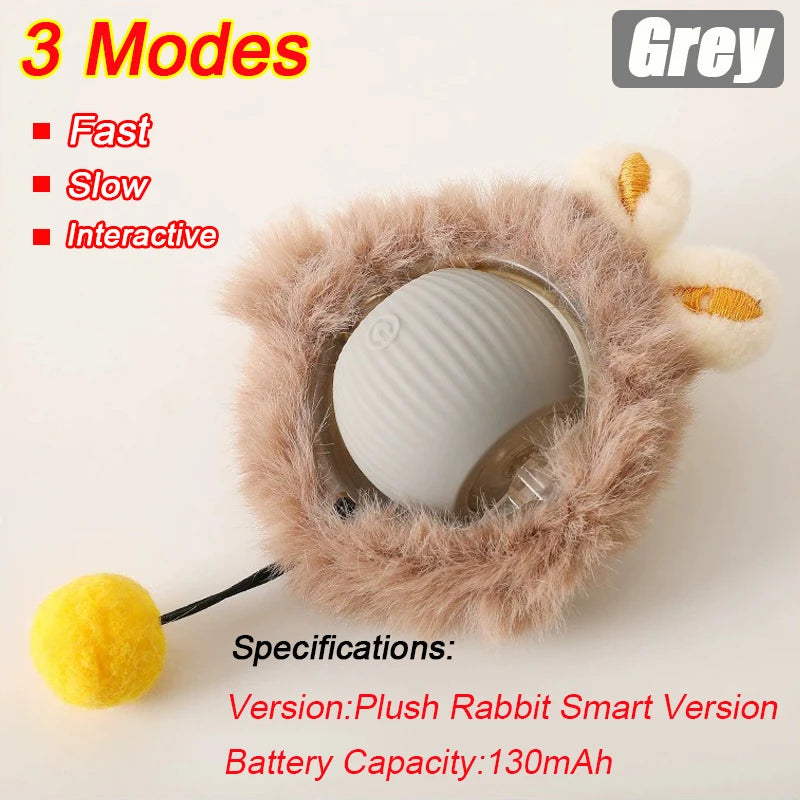 New Cat Interactive Ball  - Automatic Rolling Ball Faux Tail Rechargeable Smart Pet Electric Toy