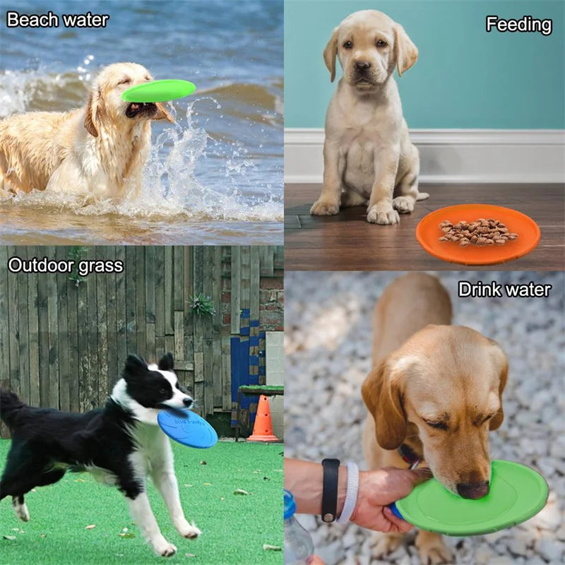 Silicone Flying Disc Outdoor Interactive Game For Dogs