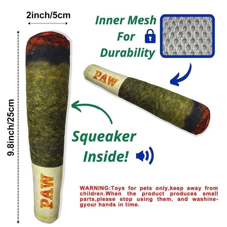Interactive Dog Cigar Small Resistant Squeak Indestructible Chew Toy