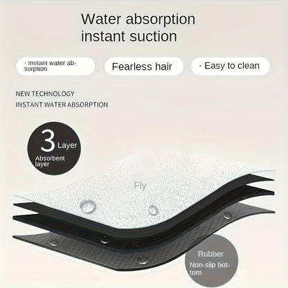 Non-Slip Absorbent Pet Mat - Feeding/Sleeping Pad For Cats Dogs Durable Easy Clean