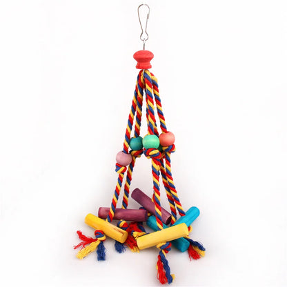 Random Colored Bird Accessorie, Wood Chewing Toy Rope