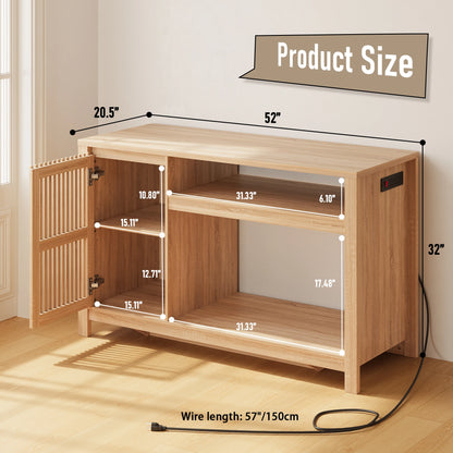 55-75" Gallon Aquarium Fish Tank Stand with Built-in Power Outlet & Storage Cabinet,