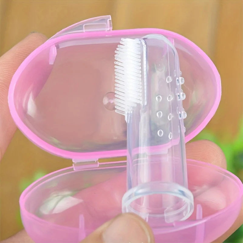 5 PCS Pet Finger Toothbrush Set - Soft Silicone Tooth Brush for Cats & Dogs