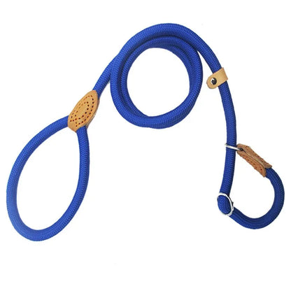 Slip Rope Lead Leash Heavy Duty Braided Rope Adjustable Loop Collar for Medium Large Dogs